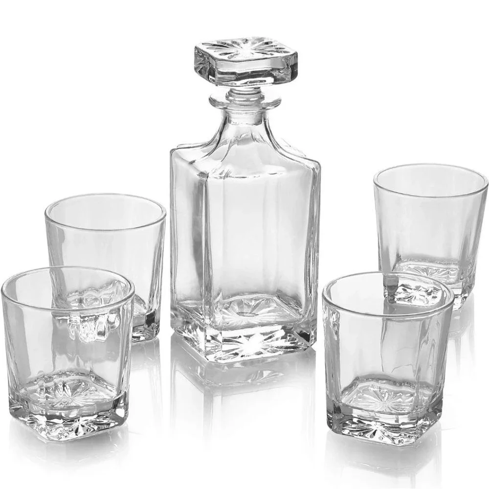Circleware Royal Whiskey‎ Decanter Set of 5pc 26oz